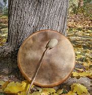 Sacred drum by the tree